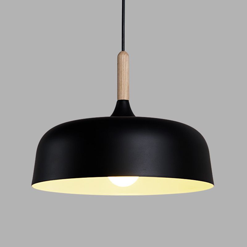 Macaroon Style Single Light Dome Shade Hanging Light 12.5" Wide Nordic Simplicity Lighting Fixture for Dining Room