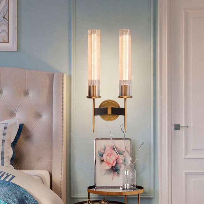 Lampe murale en verre d'éclairage mural cylindrique contemporain pour le salon