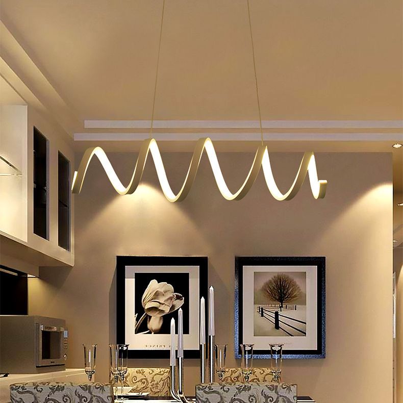 Weiße Acryl-federförmige LED-Kronleuchter Licht zeitgenössischer Minimalismus-Esszimmer Beleuchtung