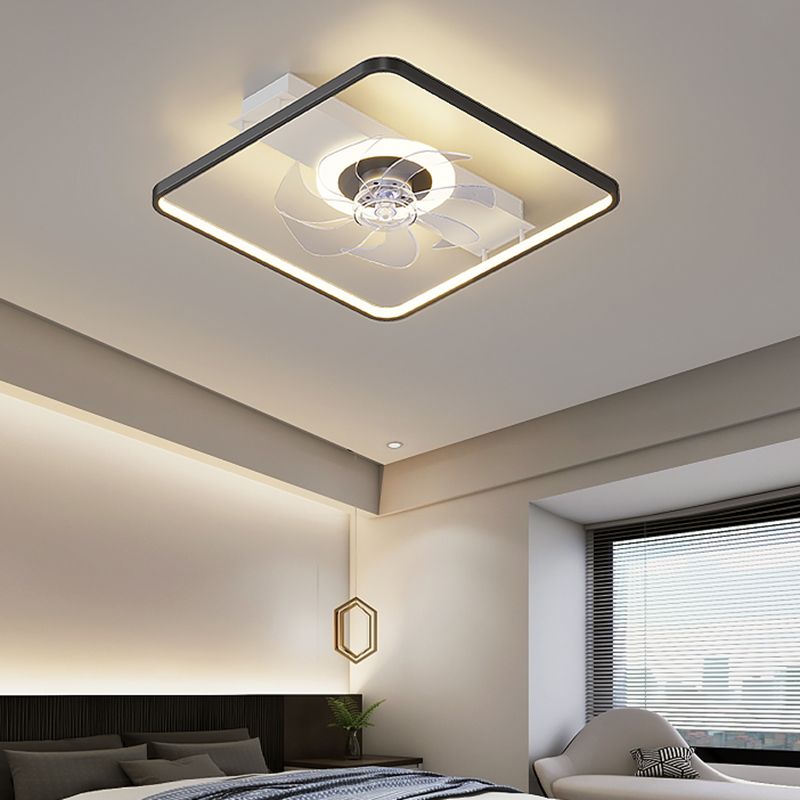Simple Ceiling Fan Light Modern LED Ceiling Mount Lamp with Acrylic Shade for Bedroom