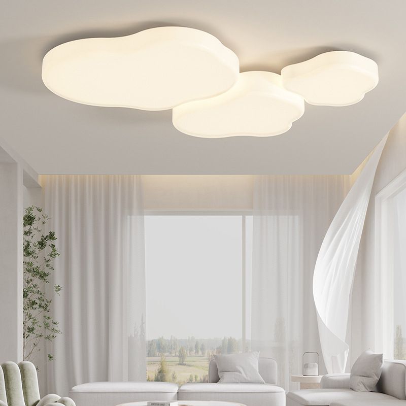 Contemporary Flush Mount Ceiling Light White Flush Lighting for Living Room