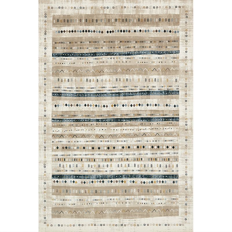 Exotic Antique Rug Multi-Color Geometric Print Rug Anti-Slip Backing Pet Friendly Machine Washable Rug for Great Room