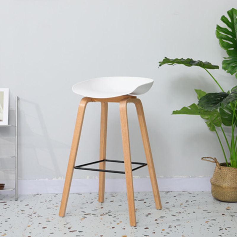 Contemporary Style Stool 4 Legs Wood Counter Stool for Home Use