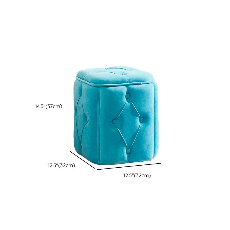 Orange Velvet Pouf Specialty Pouf Stain Resistant Indoor Pouf