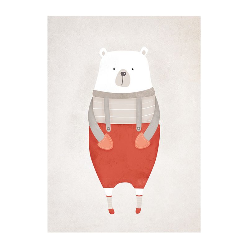 Bear Canvas Prints Light Color Cartoon Wall Art Decor for Nursery, Multiple Size Available