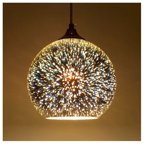 Sombra de vidrio ligero de mini colgante contemporáneo de orbe Lámpara colgante de una cabeza para Bar Cafe