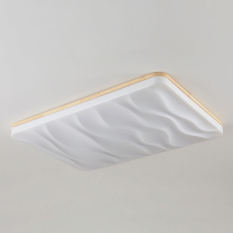 Geometric Flush Mount Lamp Modern Style Wood 1 Light Flush Mount Lights