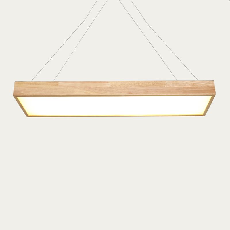 Wooden Hanging Lamp Simplicity Pendent Lighting Fixture for Meeting Room
