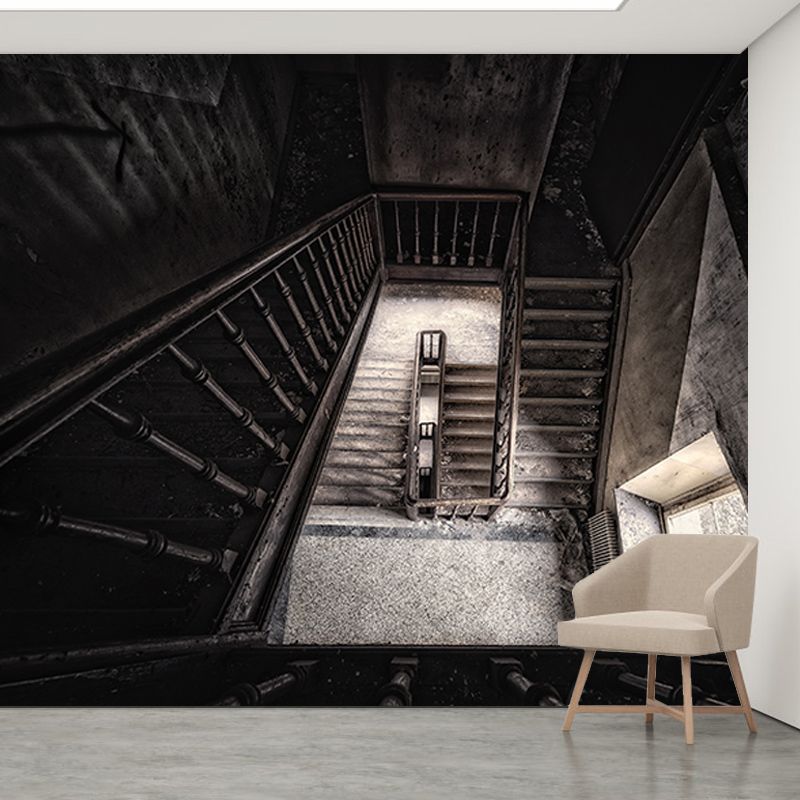 Lift Wallpaper Space Extension Mural in Light Color Wall Covering for Living Room