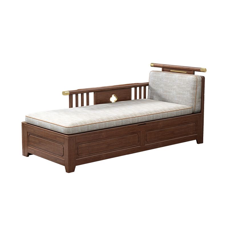 Cushioned Cotton Blend Chaise Lounge Daybed in Walnut of 72.4" W