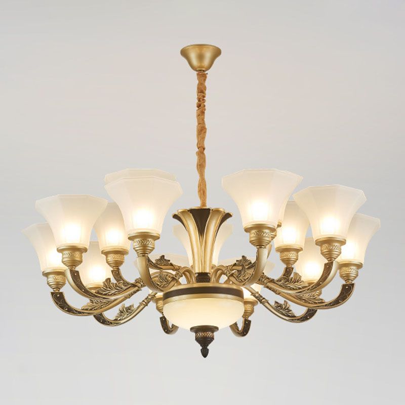 Lámpara de lámpara de lámpara Bell Dormitorio de lámpara blanca de vidrio esmerilado kit de lámpara colgante minimalista