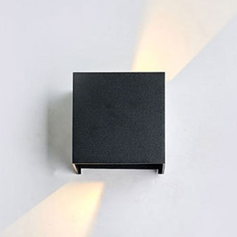 Simple Square Outdoor Wall Lamp Metal 1 Light Wall Light Fixture