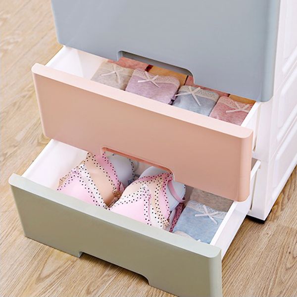 Contemporary Plastic Storage Cabinet With Drawer Non-Hanging Armoire