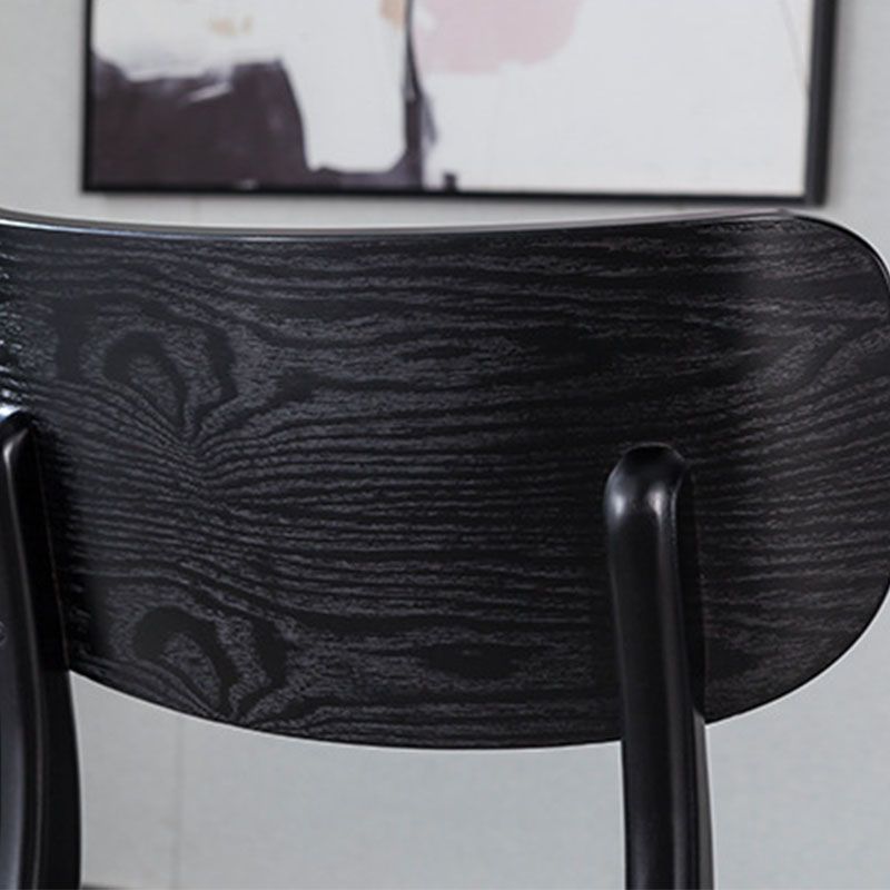 Contemporary Style Chair Armless Open Back Chair with Wood Legs for Kitchen