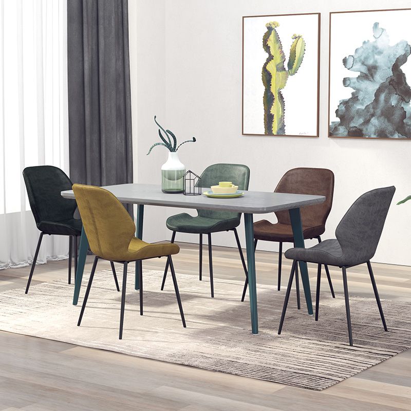 Glam Style Dining Chair PU Leather Dining Room Chair for Indoor
