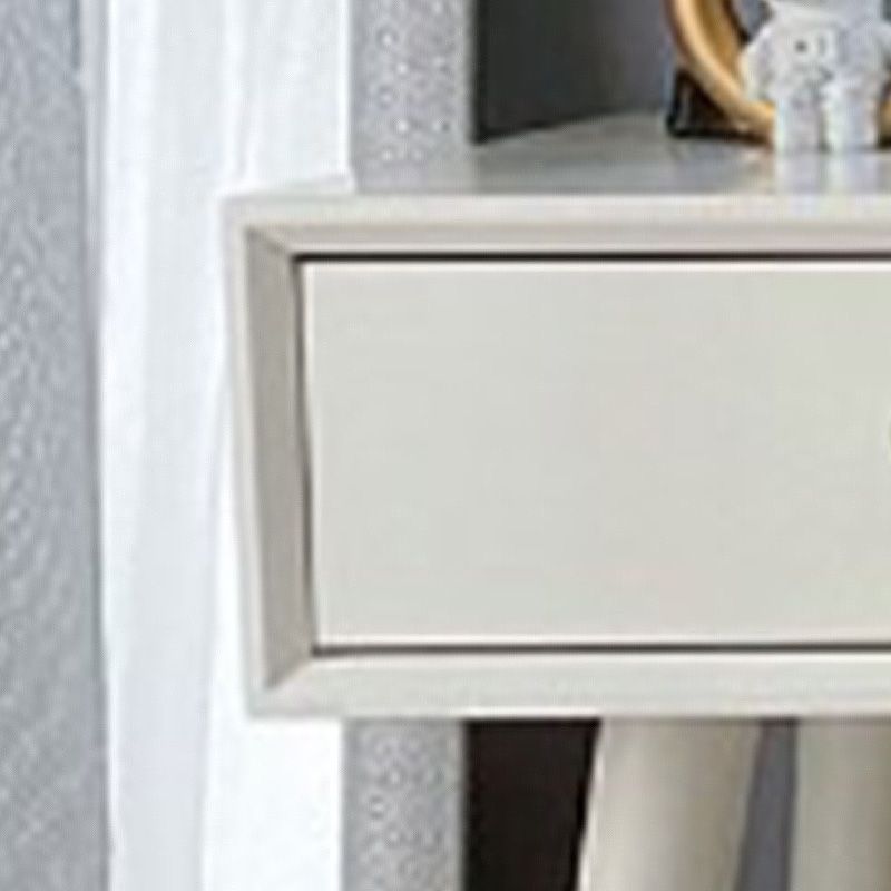 Contemporary White Make-up Vanity With 2 Storage Drawers Solid Wood Dresser