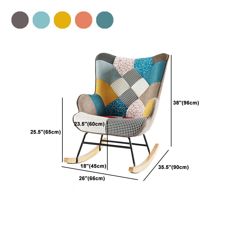 Ergonomic Contemporary Rocking Accent Chair with Seat Cushion Rocker Chair Wingback