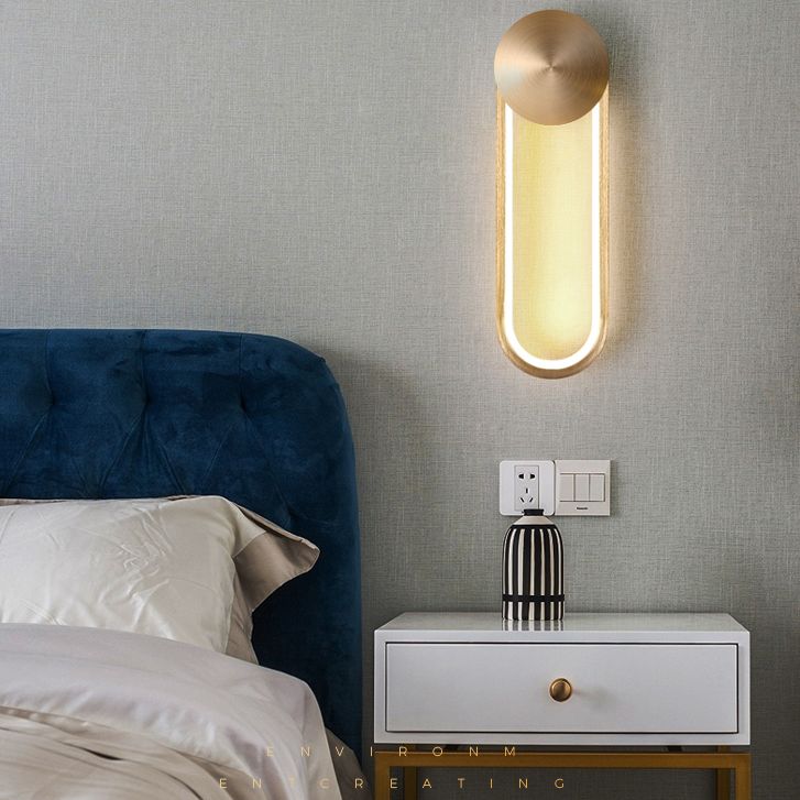 Modern Luxury LED Rotatable Wall Lamp Aluminium Oblong Wall Sconce with Silicone Shade