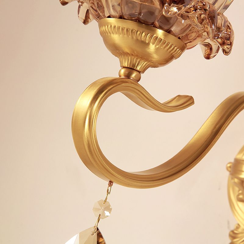 Accesorios de pared domésticos modernos de pared con sombra de cristal para sala de estar de dormitorio