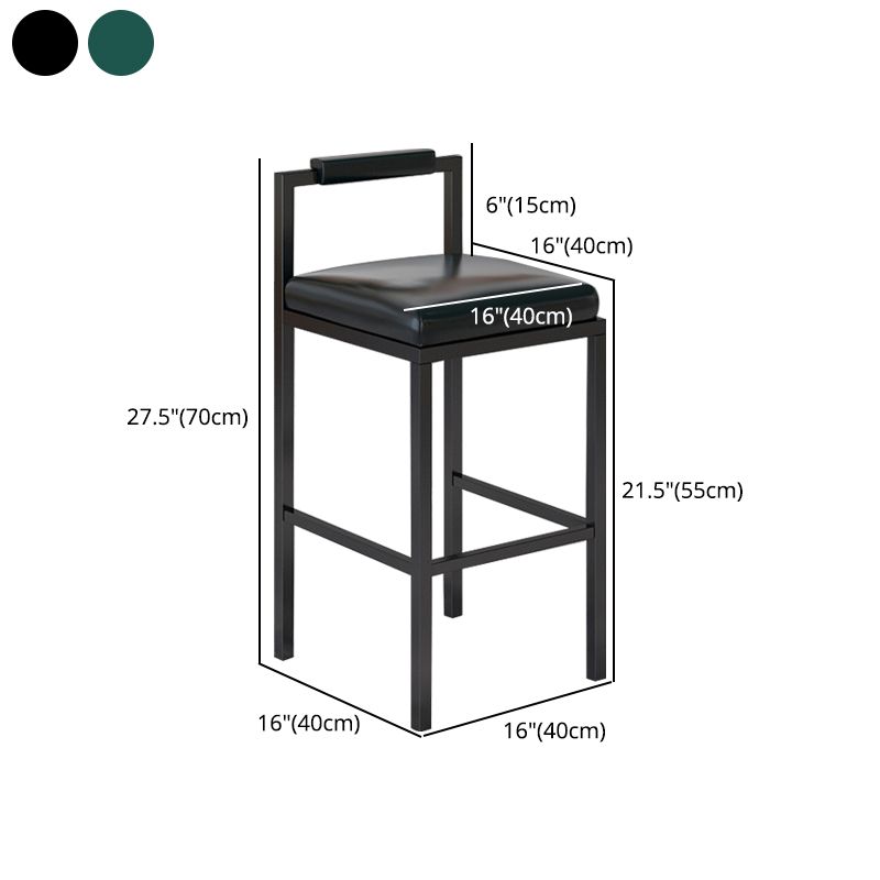 Contemporary Footrest Upholstered Home Stool Matte Finish Low Back Barstool
