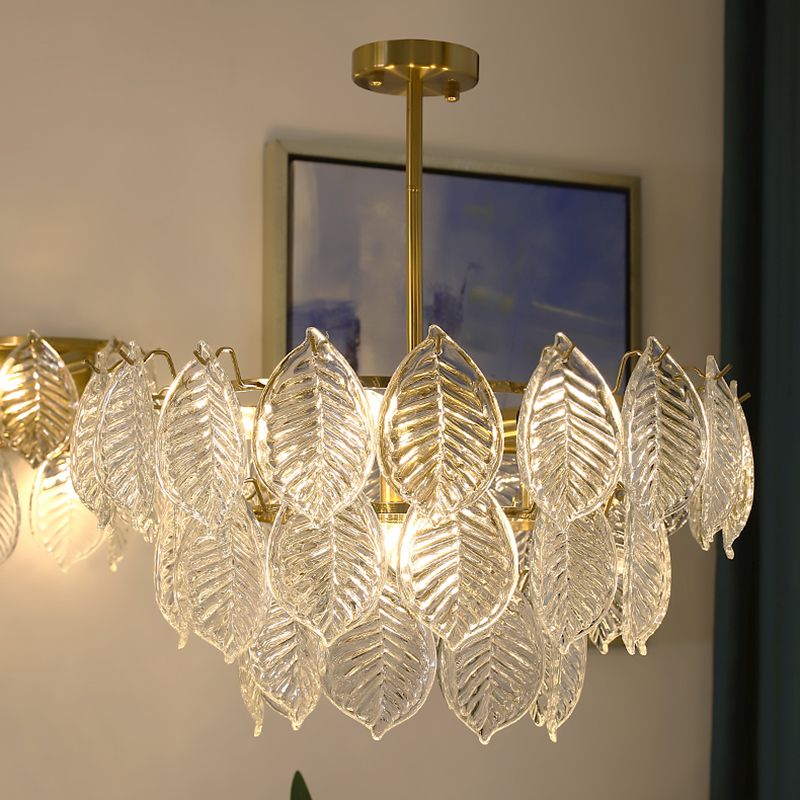 Contemporary Style Geometry Pendant Chandeliers Glass Hanging Pendant Lights in Gold