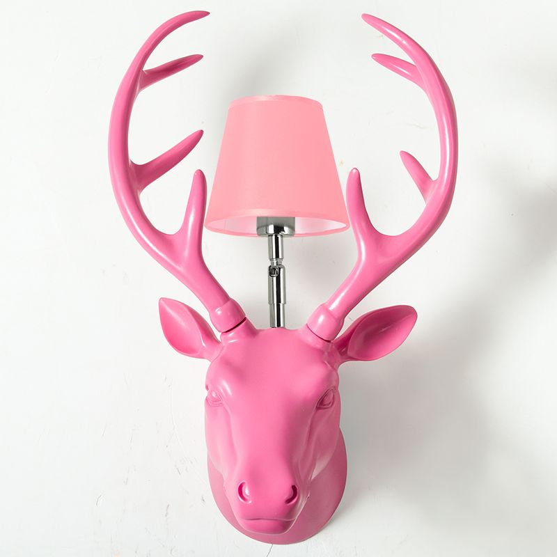 Elk Restaurant Wall Lamp Traditional Resin 1 Light Black/Pink/Blue Sconce Light Fixture with Glass Shade