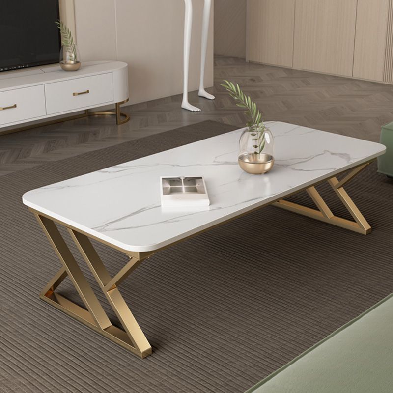 Slate Top Rectangular Coffee Table Trestle Coffee Cocktail Table