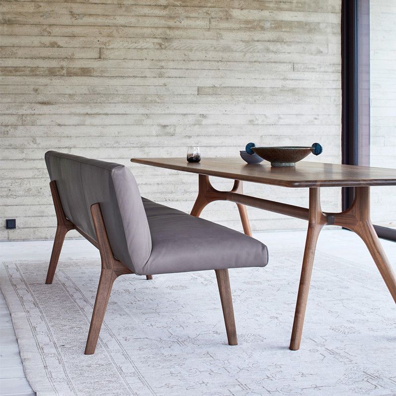Industrial Solid Wood Dining Table Rectangle Kitchen Table with 4 Legs