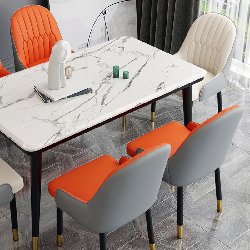 Ensemble de chaises scandinaves en métal, avec bras arrière solide, chaise de cuisine et de salle à manger