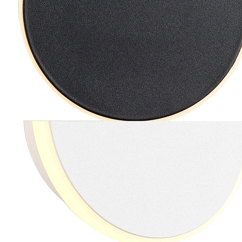Black/White Disc LED Sconce Modernism Single Acrylic Wall Lighting Ideas in Warm/White Light