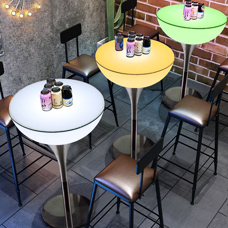 Polyethylene Round Table Industrial Style Bar Lighted Bar Table
