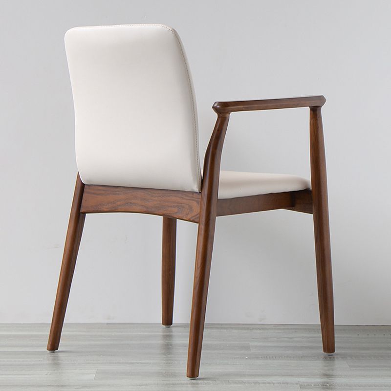 Contemporary Solid Back Kitchen Dining Arm Chair Solid Wood Dining Arm Chair