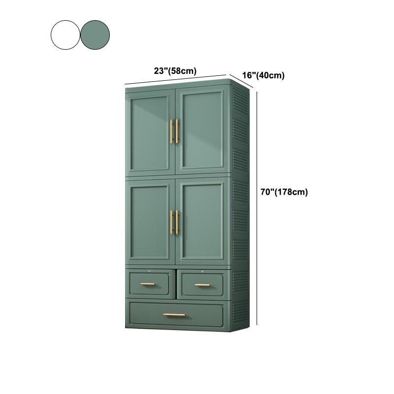 Contemporary 2-Door Wardrobe Armoire Plastic Storage Cabinet