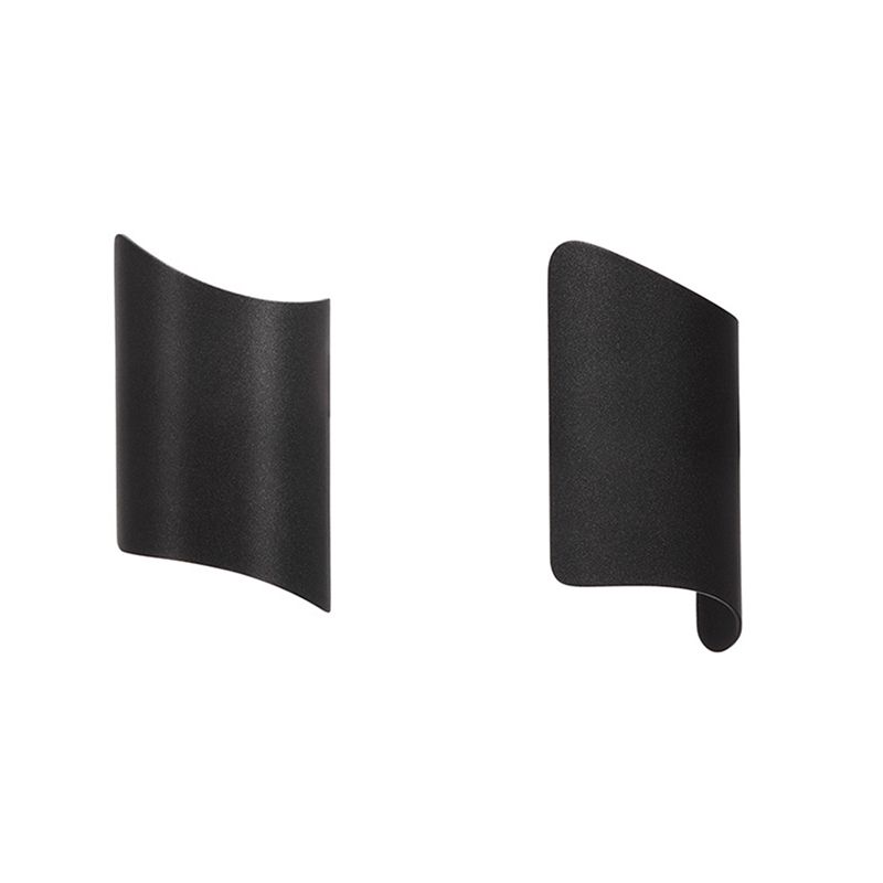 Black 2-Light LED Wall Lamp in Modern Simplicity Aluminium Waterproof Wall Light with Glass Shade