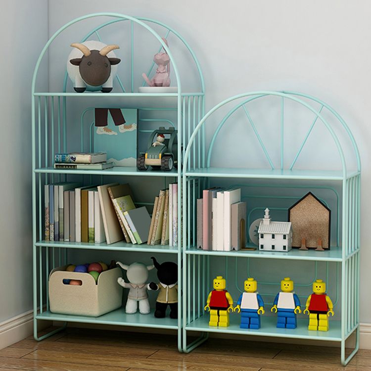 Scandinavian Metal Standard Bookshelf Open Back Bookcase with Shelves