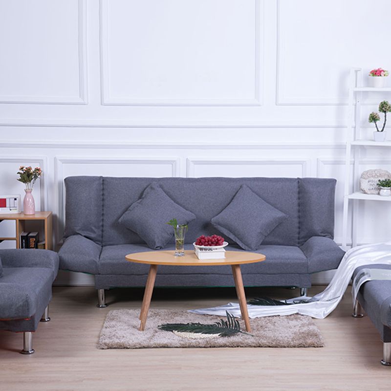 Linen Contemporary Armless Convertible Sofa Foldable Sofa for Apartment
