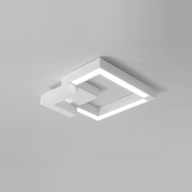 Luminaire de plafond encastré carré contemporain en métal pour salon