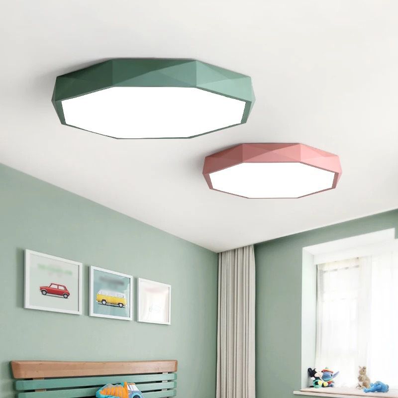 Plafonnier LED en métal pour chambre d'enfant, moderne et géométrique, Macaron