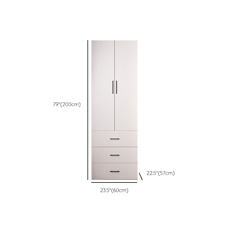 Hinged Wardrobe Closet with Drawer Contemporary Storage Cabinet