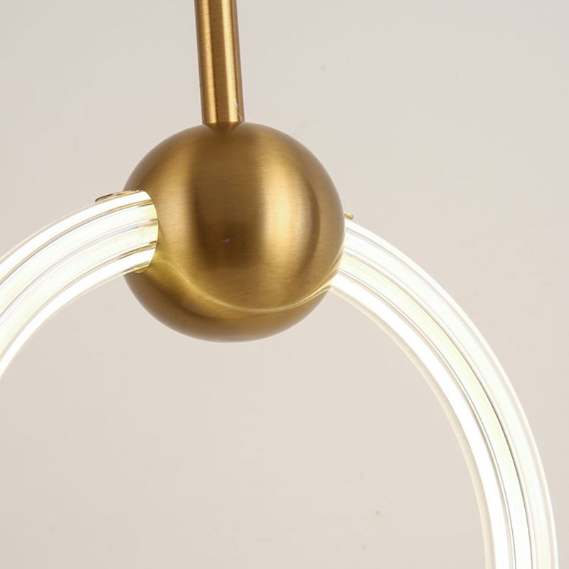 Modern Gold Pendant Light Metal Geometric Hanging Pendant for Living Room