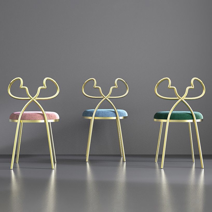 Fabric Dining Side Chair Nordic Design Armless Open Back Dining Chairs