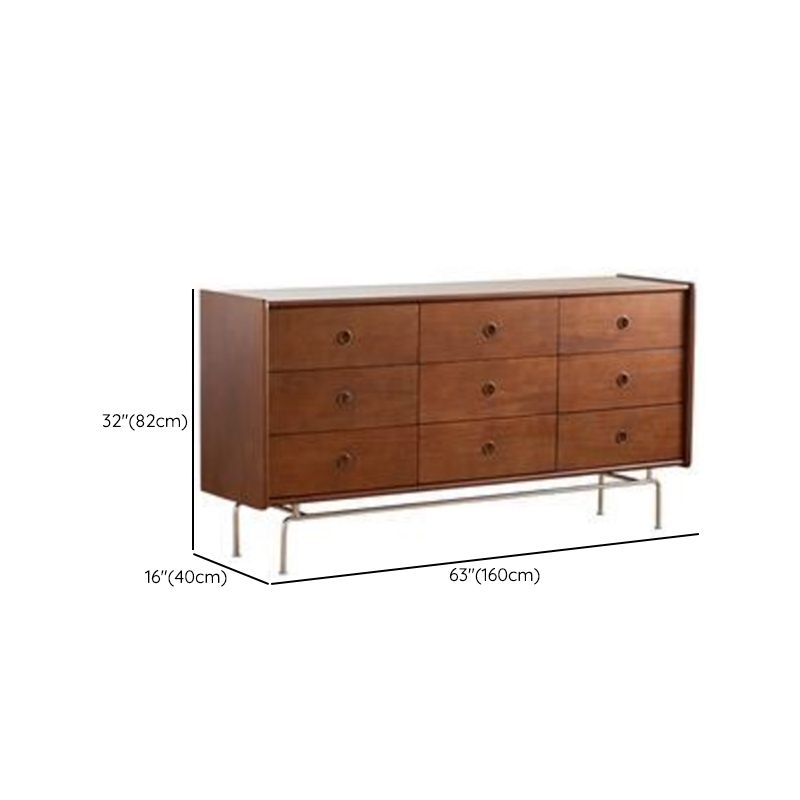 Ultra-Modern Double Dresser Pine Storage Chest Dresser for Bedroom
