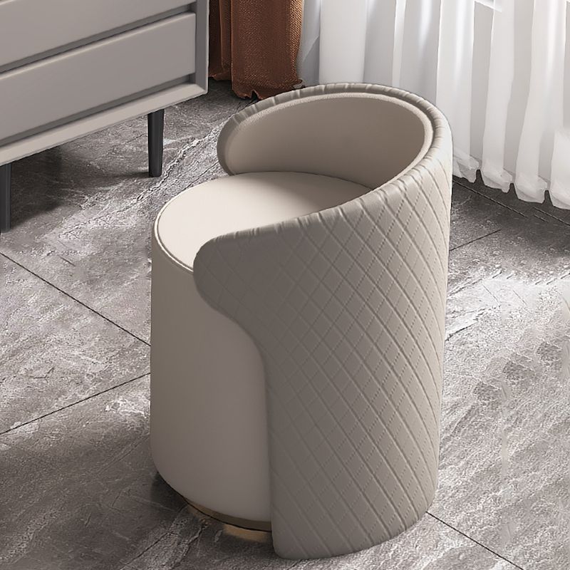 Gray Wood Vanity Desk Modern Simple 2 Drawers Dresser with Stool - 29.5" H