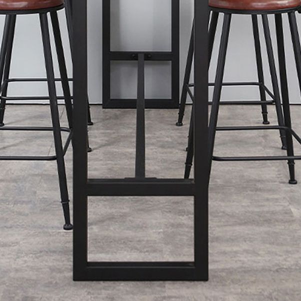 Modern Rectangle Bar Dining Table Wood Bar Height Table with Trestle Base