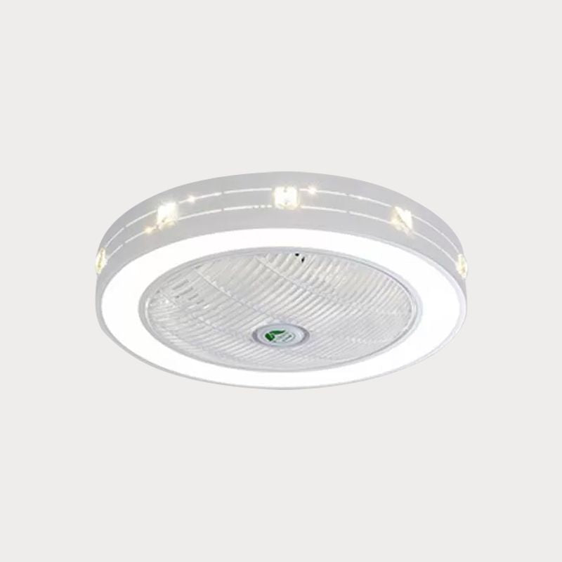 Acrylrunde Laser-Schnitt-Deckenventilator Moderne LED White Semi Flush Mount, 23 "breit