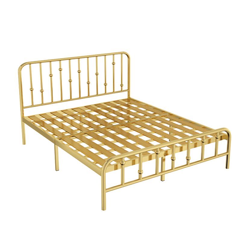 Modern Metal Slat Bed, High Profile Standard with Rectangular Headboard