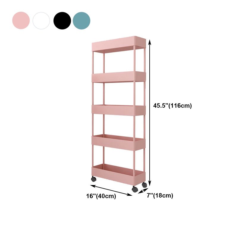 Contemporary Style Plastic Bookcase Wheel Bookshelf for Home Office