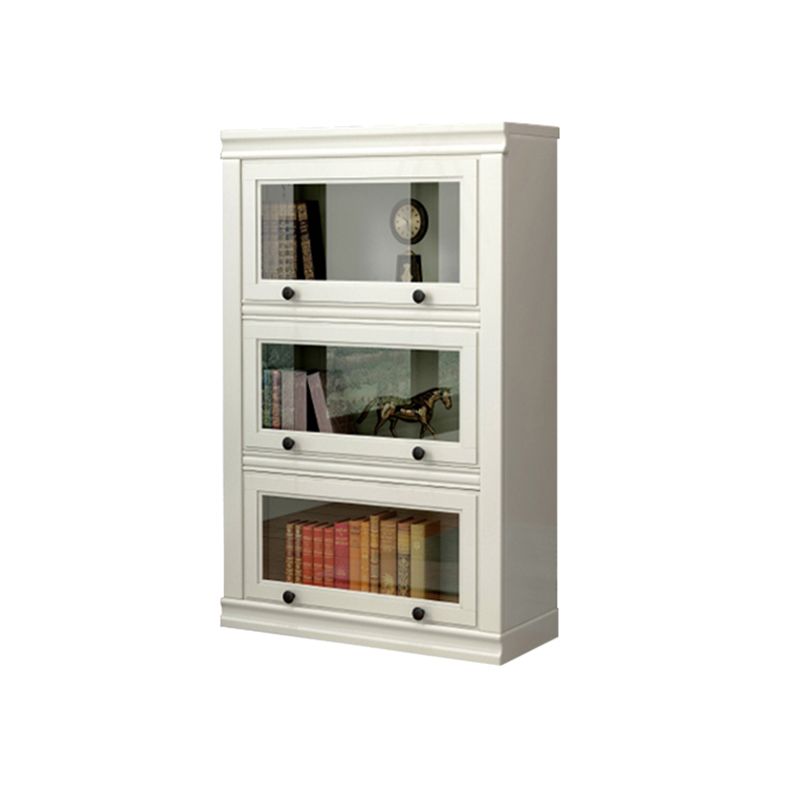 12.80"W Bookcase Contemporary Style Solid Wood Bookshelf for Home Office with Doors