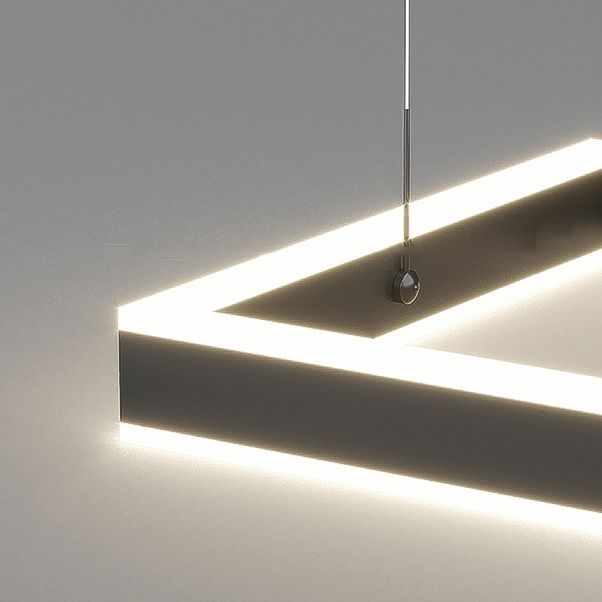 Moderne quadratische Form Kronleuchter Leuchten Metall Kronleuchter Beleuchtung in Schwarz