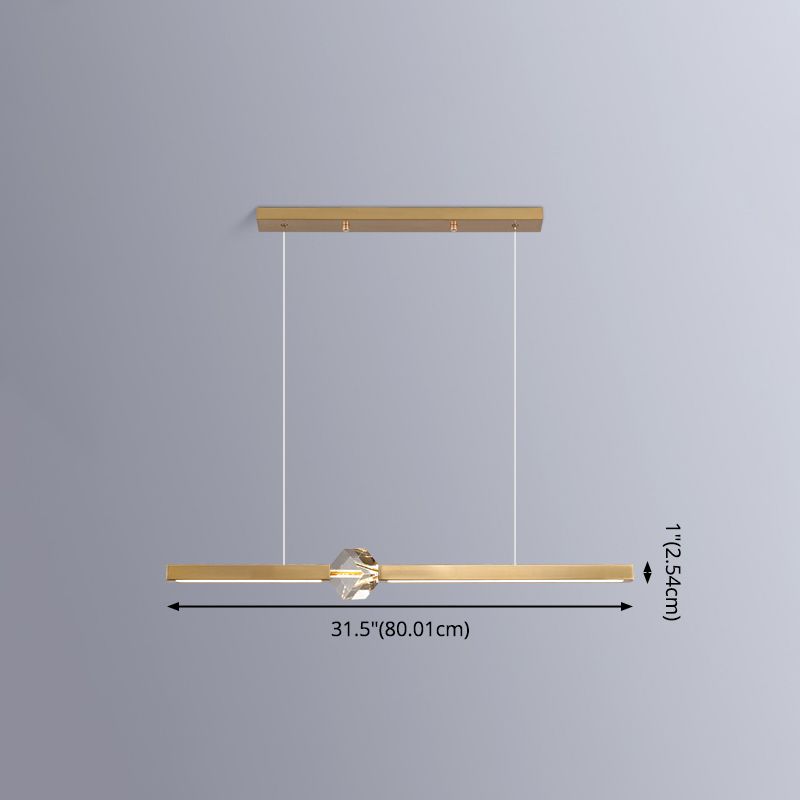 Dining Room Modern Island Lighting LED Linear Metal Pendant Light with 1 Light